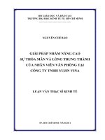 Giải pháp nhằm nâng cao sự thỏa mãn và lòng trung thành của nhân viên văn phòng tại Công ty trách nhiệm hữu hạn Yujin Vina
