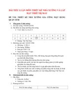 BÀI TIỂU LUẬN MÔN THIẾT KẾ NHÀ XƯỞNG VÀ LẮP ĐẶT THIẾT BỊ MAY - ĐỀ TÀI THIẾT KẾ NHÀ XƯỞNG GIA CÔNG MẶT HÀNG QUẦN YẾM