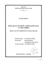 Tổng quan về thuốc chống đông máu và tiêu fibrin