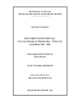 Phát triển nguồn nhân lực của cục hải quan tỉnh Bà Rịa - Vũng Tàu giai đoạn 2011 - 2020