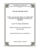 Nâng cao sự hài lòng của sinh viên về chất lượng dịch vụ đào tạo của Hitech