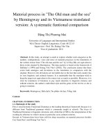 Material process in The Old man and the sea by Hemingway and its Vietnamese translated version A systematic funtional comparison