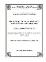 Tín dụng và quản trị rủi ro giá cho ngành cà phê Việt Nam