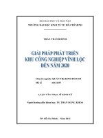 Giải pháp phát triển Khu Công nghiệp Vĩnh Lộc đến năm 2020