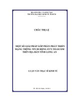 Một số giải pháp góp phần phát triển mạng thông tin di động EVN TELECOM trên địa bàn tỉnh Long An