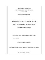 Nâng cao năng lực cạnh tranh của Ngân hàng thương mại cổ phần Bảo Việt