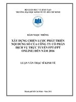 Xây dựng chiến lược phát triển nội dung số của công ty cổ phần dịch vụ trực tuyến FPT (FPT online) đến năm 2016