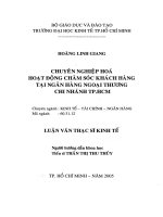 CHUYÊN NGHIỆP HÓA HOẠT ĐỘNG CHĂM SÓC KHÁCH HÀNG TẠI NGÂN HÀNG NGOẠI THƯƠNG CHI NHÁNH TP.HCM