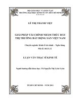 Giải pháp tài chính nhằm thúc đẩy thị trường bất động sản Việt Nam