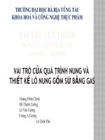 BÀI THUYẾT TRÌNH vật LIỆU SILICAT   VAI TRÒ của QUÁ TRÌNH NUNG và THIẾT kế lò NUNG gốm sứ BẰNG GAS