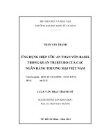 Ứng dụng hiệp ước an toàn vốn BASEL trong quản trị rủi ro của các ngân hàng thương mại Việt Nam