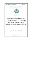 Tổng hợp một số dẫn chất của hydantoin và thăm dò tác dụng kháng khuẩn, kháng nấm và chống ung thư