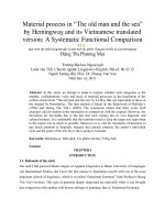 Material process in “The old man and the sea” by Hemingway and its Vietnamese translated version A Systematic Functional Comparison