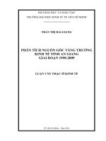Phân tích nguồn gốc tăng trưởng kinh tế tỉnh An Giang giai đoạn 1990 - 2009