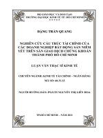 Nghiên cứu cấu trúc tài chính của các doanh nghiệp bất động sản niêm yết trên Sàn giao dịch chứng khóa thành phố Hồ Chí Minh