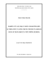 Nghiên cứu giá trị cá nhân ảnh hưởng đến sự thỏa mãn và lòng trung thành của khách hàng sử dụng dịch vụ viễn thông di động
