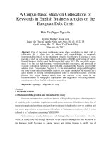 A Corpus-based Study on Collocations of Keywords in English Business Articles on the European Debt Crisis