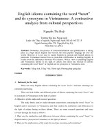 English idioms containing the word “heart” and its synonyms in Vietnamese A contrastive analysis from cultural perspectives