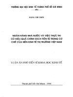 NGÂN HÀNG NHÀ NƯỚC VÀ VIỆC THỰC THỊ CÓ HIỆU QUẢ CHÍNH SÁCH TIỀN TỆ