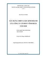 Xây dựng chiến lược kinh doanh của Công ty cổ phần Vĩnh Hoàn năm 2020