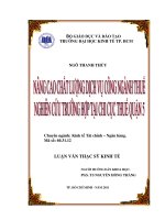 Nâng cao chất lượng dịch vụ công ngành thuế nghiên cứu trường hợp tại chi cục thuế quận 5