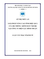Giải pháp nâng cao tính hiệu quả của hệ thống kiểm soát nội bộ tại công ty điện lực Bình Thuận