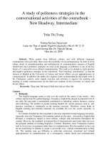 A study of politeness strategies in the conversational activities of the coursebook - New Headway, Intermediate