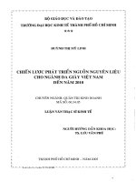 CHIẾN LƯỢC PHÁT TRIỂN NGUỒN NGUYÊN LIỆU CHO NGÀNH DA GIÀY VIỆT NAM ĐẾN NĂM 2010