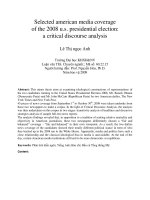 Selected american media coverage of the 2008 US presidential election a critical discourse analysis