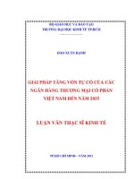 Giải pháp tăng vốn tự có của các Ngân hàng thương mại cổ phần Việt Nam đến năm 2015