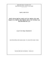 Phân tích những nhân tố tác động lên thu nhập của những hộ trồng hoa Cát Tường tại thành phố Đà Lạt