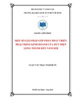 Một số giải pháp góp phần phát triển hoạt động kinh doanh của bưu điện Long Thành đến năm 2020