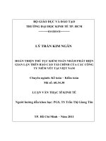 Hoàn thiện thủ tục kiểm toán nhằm phát hiện gian lận trên báo cáo tài chính của các công ty niêm yết tại Việt Nam