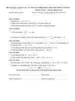 Đề thi tốt nghiệp Trung học phổ thông năm 2013 môn Toán học - Giáo dục thường xuyên