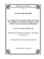 Các nhân tố tác động đến cấu trúc tài chính của doanh nghiệp ngành thủy hải sản giai đoạn 2006 - 2010