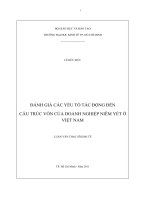 Đánh giá các yếu tố tác động đến cấu trúc vốn của doanh nghiệp niêm yết ở Việt Nam