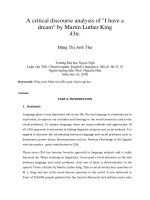 A critical discourse analysis of I have a dream by Martin Luther King