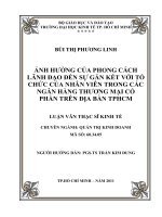 Ảnh hưởng của phong cách lãnh đạo đến sự gắn kết với tổ chức của nhân viên trong các ngân hàng TMCP trên địa bàn TPHCM