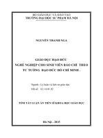 Giáo dục đạo đức nghề nghiệp cho sinh viên báo chí theo tư tưởng đạo đức hồ chí minh