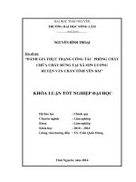 Đánh giá công tác phòng cháy chữa cháy rừng tại xã Sơn Lương huyện Văn Chấn tỉnh Yên Bái giai đoạn 2010-2014.