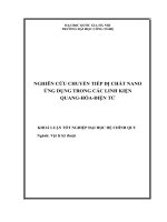 NGHIÊN CỨU CHUYỂN TIẾP DỊ CHẤT NANO ỨNG DỤNG TRONG CÁC LINH KIỆN QUANG HÓA ĐIỆN TỬ