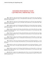 Chuyên đề giải bài toán bằng cách lập phương trình.