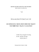 BẤT BÌNH ĐẲNG TRONG PHÂN PHỐI THU NHẬP Ở VIỆT NAM THỰC TRẠNG VÀ GIẢI PHÁP