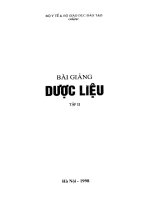 Bài giảng Dược liệu - Tập 2