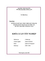 Đánh giá kết quả thực hiện quy hoạch, kế hoạch sử dụng đất xã Như Cố - huyện Chợ Mới – tỉnh Bắc Kạn.