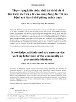 Thực trạng kiến thức, thái độ và hành vi tìm kiếm dịch vụ y tế của cộng đồng đối với các bệnh mù lòa có thể phòng tránh được