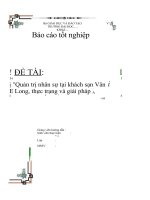 Quản trị nhân sự tại khách sạn Vân Long, thực trạng và giải pháp