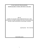 Nghiên cứu bài học kinh nghiệm để phát huy tiềm năng di sản văn hóa tại không gian di sản văn hóa thế giới Thành Nhà Hồ và Khu di tích quốc gia đặc biệt Lam Kinh