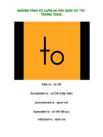 NHỮNG TÍNH TỪ LUÔN ĐI VỚI GIỚI TỪ TO TRONG TOEIC