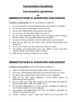 Conversation Questions on ABBREVIATIONS & ACRONYMS DISCUSSION